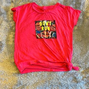 “Don’t Run, Fly” girls pink t shirt